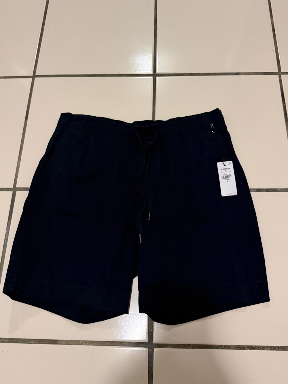 Express Men's Navy Blue Drawstring Shorts